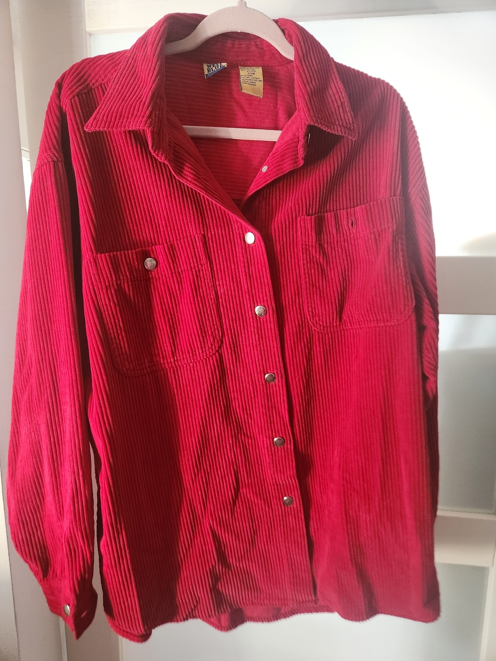 Northwest Blue Red Corduroy Button-Front Women's Shirt